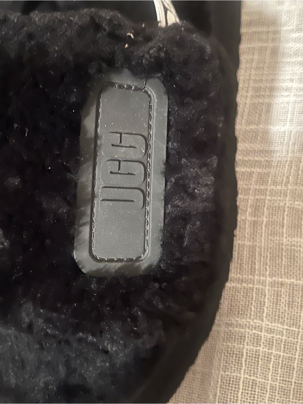 UGG Disco Slide Platform Black Fluffy Slingback Sandals Cozy Size 10 - Picture 6 of 10